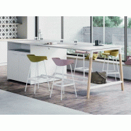 Table de travail haute Pop Woody sur rangements Table de travail haute Pop Woody sur rangements