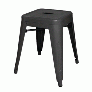 Tabourets bas en acier noirs Bistro (lot de 4) | Bolero - DL880