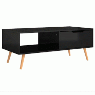VidaXL Table basse Noir brillant 100x49,5x43 cm Bois d'ingénierie Modèle Apex Panorama Select - 326793