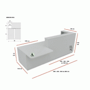 Banque d'accueil monocolore avec PMR Delta - 202, Droite, Acacia clair