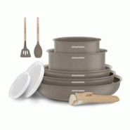 Batterie de cuisine 10 pièces poignée amovible Taupe AM0986 usage non-intensif Arthur Martin - 3508510999397 Batterie de cuisine 10 pièces poignée amovible Taupe AM0986 usage non-intensif Arthur Martin - 3508510999397