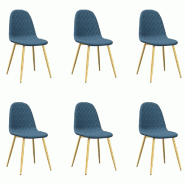 Chaises à manger lot de 6 gris clair velours Modèle Zervan - 3082870