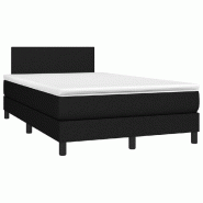 Décoshop26 - Cadre de lit LED avec sommier tête de lit matelas 120 x 200 cm tissu noir TDL0209295 - noir 3001710347765