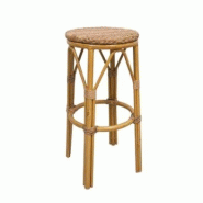 Emh Tabouret de bar professionnel Tammy empilable – aluminium effet bois et rotin synthétique – usage intérieur/extérieur - TAMMYTABOBAR