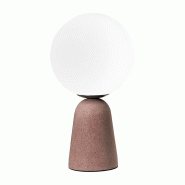 Kantan - Lampe De Table Et Applique En Béton Rouge Avec Sphère En Verre Soufflé Satiné, Douille E14 Ip20 - Rossini Illuminazione - rouge 8015421693566