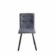 Möbilia Lot de 2 chaises de salle à manger | Revêtement tissu | Pieds acier | L 55,5 x P 47 x H 84,5 cm | Gris clair-noir - gris textile 18020002 Möbilia Lot de 2 chaises de salle à manger | Revêtement tissu | Pieds acier | L 55,5 x P 47 x H 84,5 cm | Gris clair-noir - gris textile 18020002