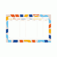 Quo Vadis - Sous-main perpétuel à feuillets - Multilingue - Iconique - Jaune - Perpétuel - 16,5x26,5 cm - Papier Clairefontaine blanc - multicolore