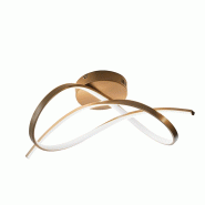ROSSINI ILLUMINAZIONE Plafonnier Led Savoy 30W 3000K En Aluminium Or Satiné Avec Diffuseur Silicone - Plafonnier Au Design Élégant Et Moderne - SAV002