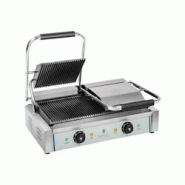Royal Catering - Royal Catering Machine à Panini Burger Nervurée RCKG-3600-G (2x1.800W, 230V, supérieur plaque de cuisson 21,4x21,4cm, inférieur -