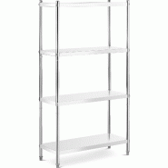 Royal Catering - Royal Catering RCER-10040 Étagère en INOX À Poser De Cuisine Professionnelle 4 Niveaux (Dimensions : 100 x 40 x 180 cm, Nombre de Royal Catering - Royal Catering RCER-10040 Étagère en INOX À Poser De Cuisine Professionnelle 4 Niveaux (Dimensions : 100 x 40 x 180 cm, Nombre de