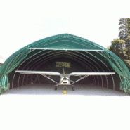 Tunnel de stockage ulm / ouvert / structure en acier / couverture en pvc / ancrage au sol avec platine / 10.30 x 7 x 4.76 m