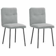 VidaXL Chaises à manger lot de 2 Gris clair Velours Modèle Vega Master Industriel - 4101309