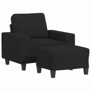 VidaXL Fauteuil avec repose-pied Noir 60 cm Tissu Modèle Orion Frame - 3201147