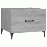 VidaXL Table basse avec pieds en métal Sonoma gris 50x50x40 cm Modèle Luna Bois - 817539