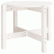 VidaXL Table basse Blanc Ø 62,5x45 cm Bois massif de pin Modèle Terrasse Sigma Plus - 822303