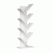 WellHome Sena - Bibliothèque avec compartiments en V, 100 % en aggloméré plaqué mélamine - blanc WH1552