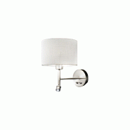 Applique murale Spazio avec abat-jour en tissu, douille E27 40 W et LED 1 W 3000 K, design moderne et élégant pour les intérieurs - Perenz - blanc