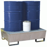 Bac de rétention acier ECO - 2 fûts de 220L d'huile - finition galvanisée
