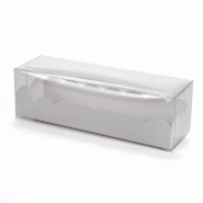 Boîte pour macarons avec couvercle transparent en PVC 16x5x5cm - Lot de 10