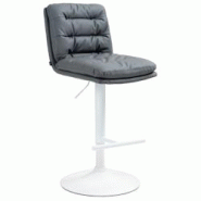 CLP Tabouret de bar Damar similicuir Gris/Blanc - gris polyester 322922