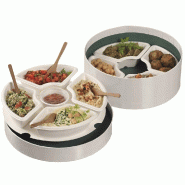 Coffret repas rond L'Encas (raviers non inclus) carton blc/vert Ø22cm - par 10