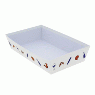 Corbeille carton rectangle Hexagone 33x20 - Corbeille carton rectangle Hexagone 33x20 -