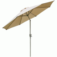 Décoshop26 - Parasol de jardin Ø 2,7m inclinable polyester/aluminium 5kg crème 04_0003876 - beige aluminium 3000534032697