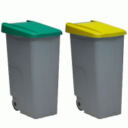 Denox - Reciclo Jeu de 2 Conteneurs à Déchets Fermés 170L Capacité Totale en Plastique de couleur Verte et Jaune - multicolore plastique PK3333