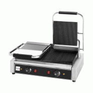 Double grill panini nervuré - 3.6kW - 580x400x210mm - Fonte nervurée - Mec - 0615402156752