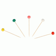 Pique bois Boule couleurs assortis 6,5cm - par 144