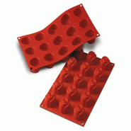 Schneider - Moule en silicone Rose, Ø 44 mm, hauteur : 27 mm - rouge silicone 115093