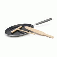 Set de 1 poêle de cuisson 26 cm en aluminium avec 2 ustensiles de cuisine sans PFAS Elo Ducato - aluminium 3176239939910