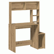 VidaXL Bureau avec étagères chêne artisanal Bois d'ingénierie Modèle Vega Frame Plus - 860444