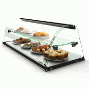 Vitrine neutre à poser - 2 niveaux - 840 mm - Verre trempé - E24 | Sayl Barcelona - Avec lumière LED