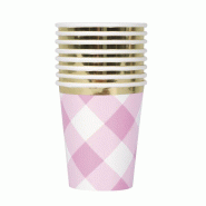 8 gobelets 1. Anniversaire vichy rose film - rose 74906