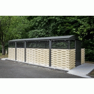 Abri vélo fermé harmonie / bardage en grillage métallique Abri vélo fermé harmonie / bardage en grillage métallique