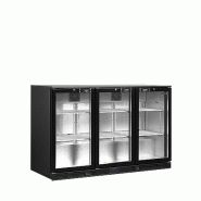 Arrière - bar 3 portes vitrées à charnières et 6 clayettes blanches - 278 L | Tefcold - DB301H-3