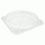 Barquette transparente à couvercle attenant pour tartes Ø20x4cm par 250