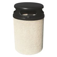 Borne de propreté ronde en béton armé - article 592 - Couvercle à charnière avec clé anti-vandalisme_1