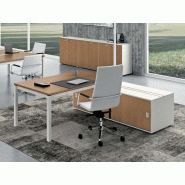 Bureau droit professionnel Requiem - individuel sur crédence pratique - 180/200 x 90 cm - Plateau mélaminé 25 mm - Crédence câblée - Garantie 5 ans Bureau droit professionnel Requiem - individuel sur crédence pratique - 180/200 x 90 cm - Plateau mélaminé 25 mm - Crédence câblée - Garantie 5 ans