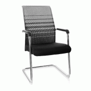 Chaise de conférénce / Chaise visiteur / Chaise FALCONE V tissu noir/gris hjh OFFICE - gris polyester 706780