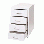 Décoshop26 - Caisson à tiroirs armoire de bureau 48x28x41 cm 4 tiroirsen acier blanc 04_0008261 - blanc acier 3000262511280
