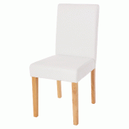 Décoshop26 - Chaise de salle à manger cuisine en synthétique blanc mat pieds en bois clairs 04_0002337 - blanc 3000271032691 Décoshop26 - Chaise de salle à manger cuisine en synthétique blanc mat pieds en bois clairs 04_0002337 - blanc 3000271032691