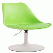 Décoshop26 - Chaise de salle à manger x1 pivotante hauteur réglable en plastique vert et pied trompette en métal blanc 10_0008508 - 3000266691957