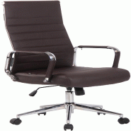 Décoshop26 - Fauteuil de bureau avec accoudoirs siège pivotant mécanisme à bascule en PVC marron 10_0002513 - marron 3000251061567