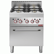 Diamond - Fourneau 4 feux vifs gaz avec four gaz - réf. G65/4BF7-N - gris AKS-G65/4BF7-N