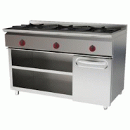 EURAST - Fourneau à gaz 3 brûleurs sur 2 étagères et une armoire - 1200x550x850 mm - 17,5 Kw - 33101255 - inox 33101255 EURAST - Fourneau à gaz 3 brûleurs sur 2 étagères et une armoire - 1200x550x850 mm - 17,5 Kw - 33101255 - inox 33101255