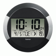 Hama Horloge radio-pilotée Ischia 00222214 24,5cm noir/argenté - 222214