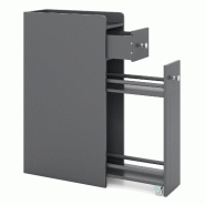 Helloshop26 - Armoire de rangement étroite pour salle de bain 40 x 18 x 70 cm avec tiroir coulissant sur roulettes moderne en MDF 20_0018301 - 300023