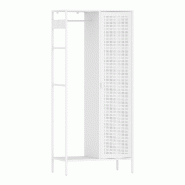 Helloshop26 - Armoire étagère meuble de rangement 180 x 80 x 45 cm  de chambre avec 4 étagères acier blanc 03_0008876 - blanc acier 3000224388639